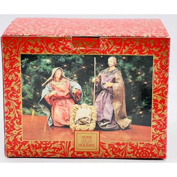 Fabric Mache Nativity Holy Family Baby Jesus Mary Joseph Home for the Holidays - Picture 15 of 16